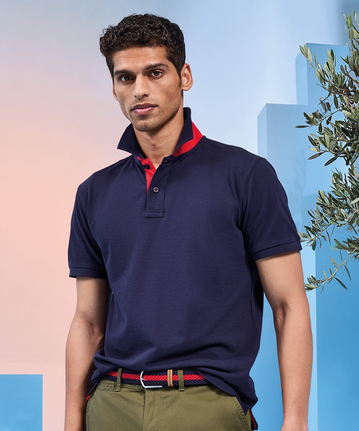 Men’s classic fit contrast polo