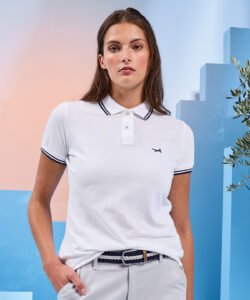 Women's classic fit tipped polo